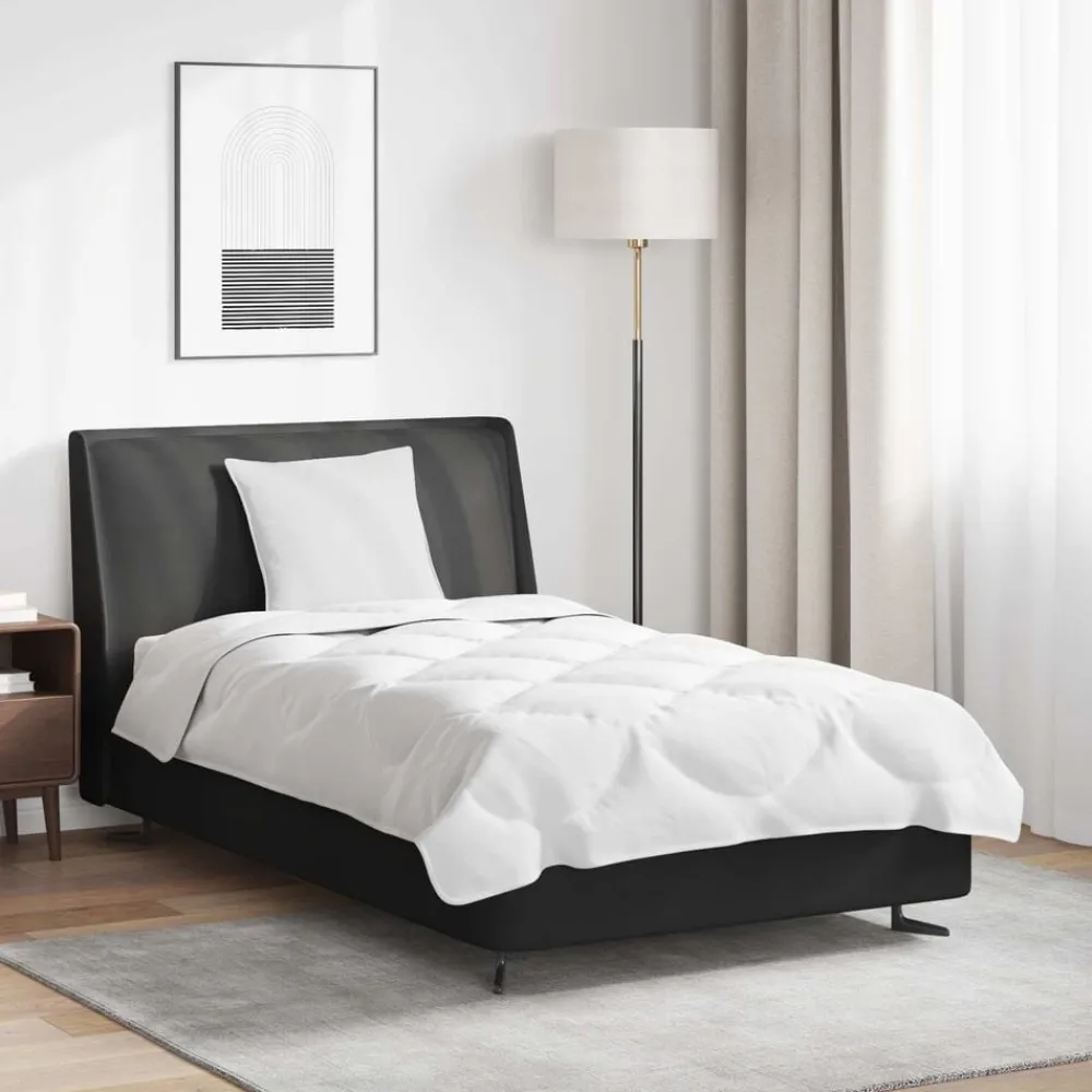 Linge-vidaXL Ensemble de Duvet avec oreiller 2 pcs Blanc Microfibre