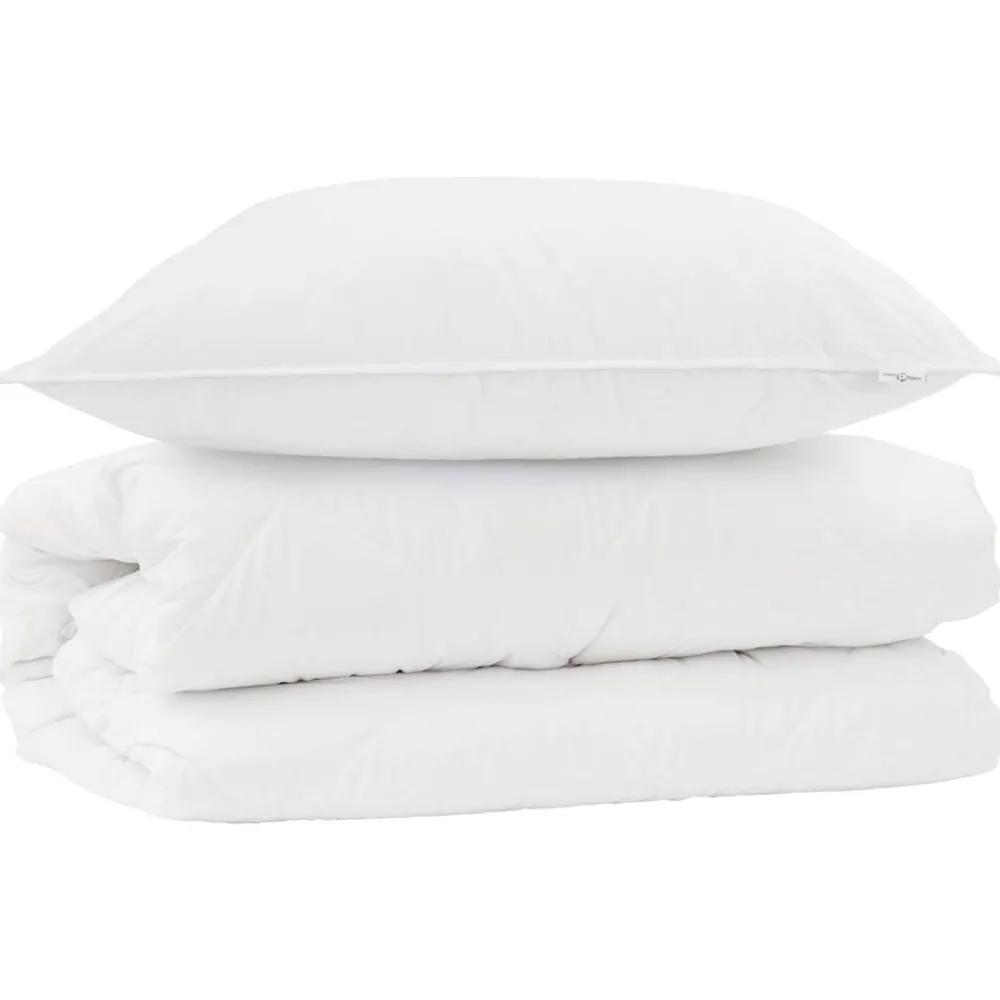 Linge-vidaXL Ensemble de Duvet avec oreiller 2 pcs Blanc Microfibre