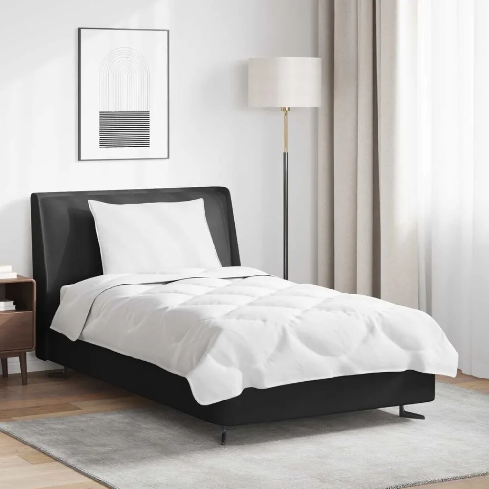Linge-vidaXL Ensemble de Duvet avec oreiller 2 pcs Blanc Microfibre