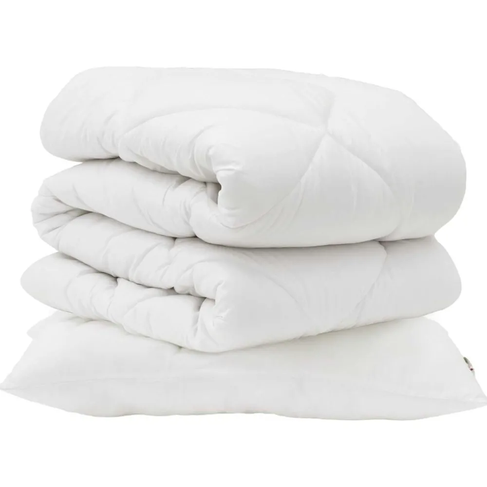 Linge-vidaXL Ensemble de Duvet avec oreiller 2 pcs Blanc Microfibre