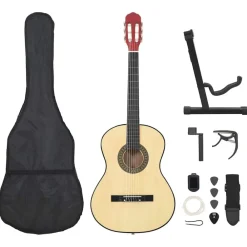 vidaXL Ensemble de guitare classique pour débutants 12 pcs 4/4 39"