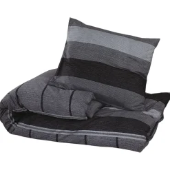 Linge-vidaXL Ensemble de housse de couette 140x200 cm Coton Gris foncé