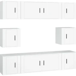 Meubles Tv-vidaXL Ensemble de meubles TV 8 pcs Bois d'ingénierie Blanc