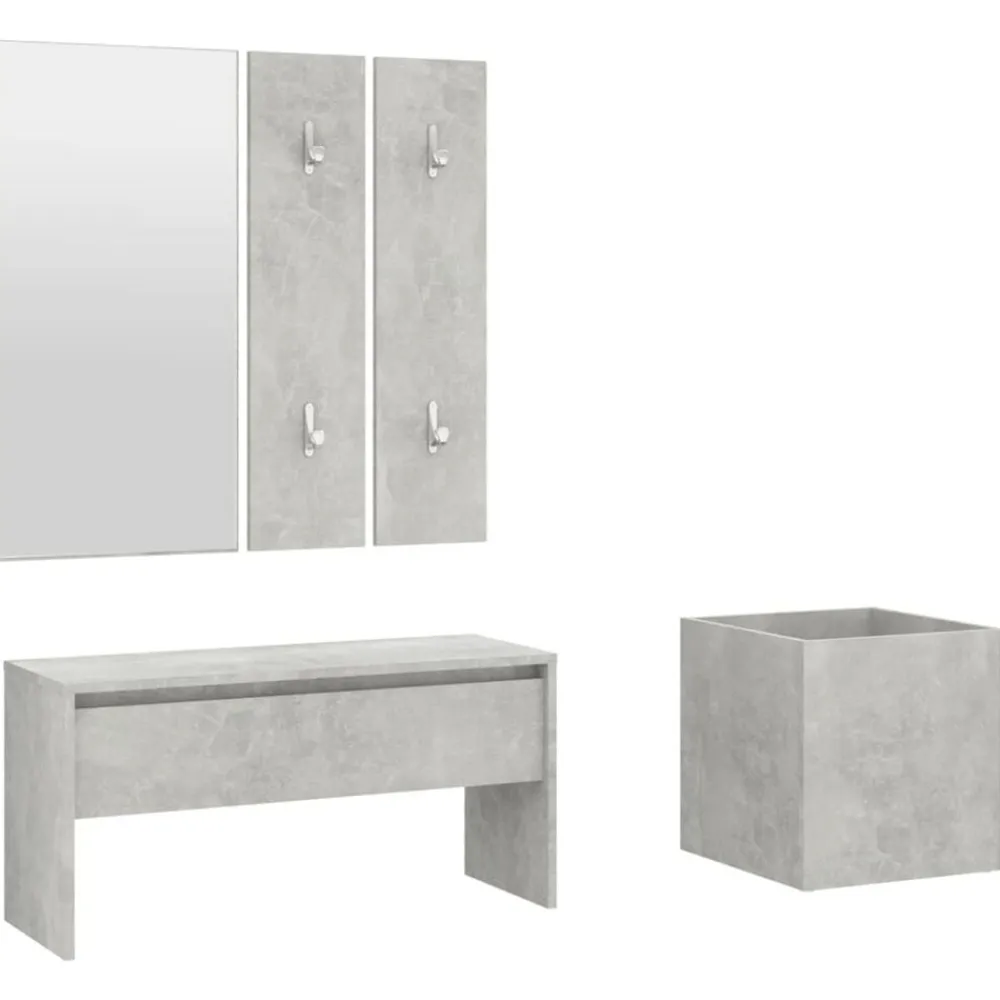 Bancs-vidaXL Ensemble de meubles de couloir Bois d'ingénierie Gris béton