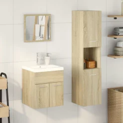 Ensembles De Meubles-vidaXL Ensemble de meubles de salle de bain 3 pcs chêne sonoma Ch&ecirc;ne sonoma