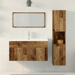 Ensembles De Meubles-vidaXL Ensemble de meubles salle de bain 3 pcs bois d'ingénierie Vieux bois