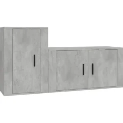 Meubles Tv-vidaXL Ensemble de meubles TV 2 pcs bois d'ingénierie Gris béton