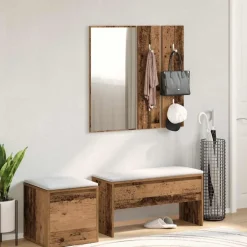 Bancs-vidaXL Ensemble de meubles de couloir bois d'ingénierie Vieux bois