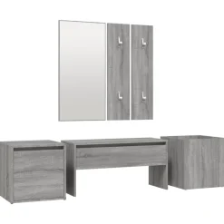 vidaXL Ensemble de meubles de couloir Bois d'ingénierie