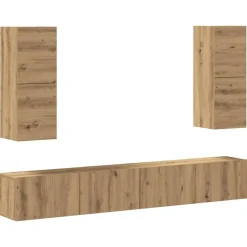 Meubles Tv-vidaXL Ensemble de meuble TV mural 4 pcs chêne artisanal Ch&ecirc;ne artisanal