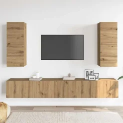 Meubles Tv-vidaXL Ensemble de meuble TV mural 4 pcs chêne artisanal Ch&ecirc;ne artisanal