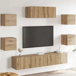 Meubles Tv-vidaXL Ensemble de meuble TV mural 7 pcs chêne artisanal ch&ecirc;ne artisanal
