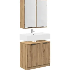 Ensembles De Meubles-vidaXL Ensemble de Meubles de Salle de Bain avec porte Chêne artisanal ch&ecirc;ne artisanal
