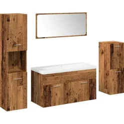 Ensembles De Meubles-vidaXL Ensemble de meubles salle de bain 5 pcs bois d'ingénierie Bois ancien