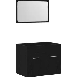 Ensembles De Meubles-vidaXL Ensemble de meubles salle de bain 2 pcs chêne noir Ch&ecirc;ne noir