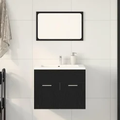 Ensembles De Meubles-vidaXL Ensemble de meubles salle de bain 2 pcs chêne noir Ch&ecirc;ne noir