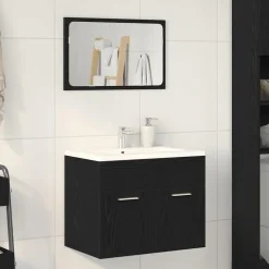 Ensembles De Meubles-vidaXL Ensemble de meubles salle de bain 2 pcs chêne noir Ch&ecirc;ne noir