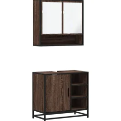 vidaXL Ensemble de meubles de salle de bain 2 pcs Chêne marron