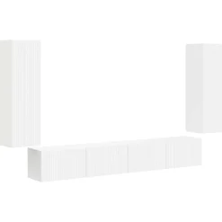Meubles Tv-vidaXL Ensemble de meuble TV mural 4 pcs Bois d'ingénierie Blanc