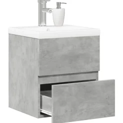 Ensembles De Meubles-vidaXL Ensemble de meubles de salle de bain 2 pcs Gris béton
