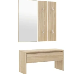 Bancs-vidaXL Ensemble de meubles de couloir Chêne Sonoma Bois d'ingénierie Ch&ecirc;ne sonoma