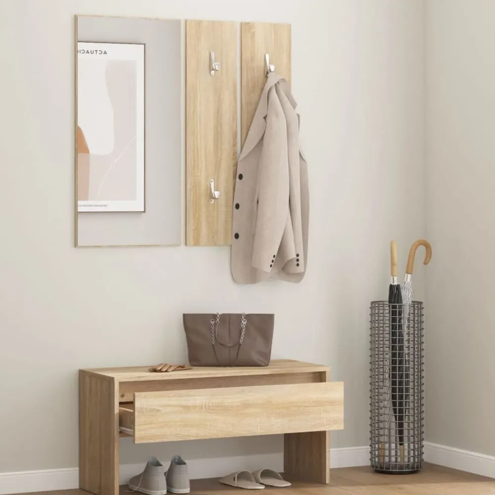 Bancs-vidaXL Ensemble de meubles de couloir Chêne Sonoma Bois d'ingénierie Chêne sonoma