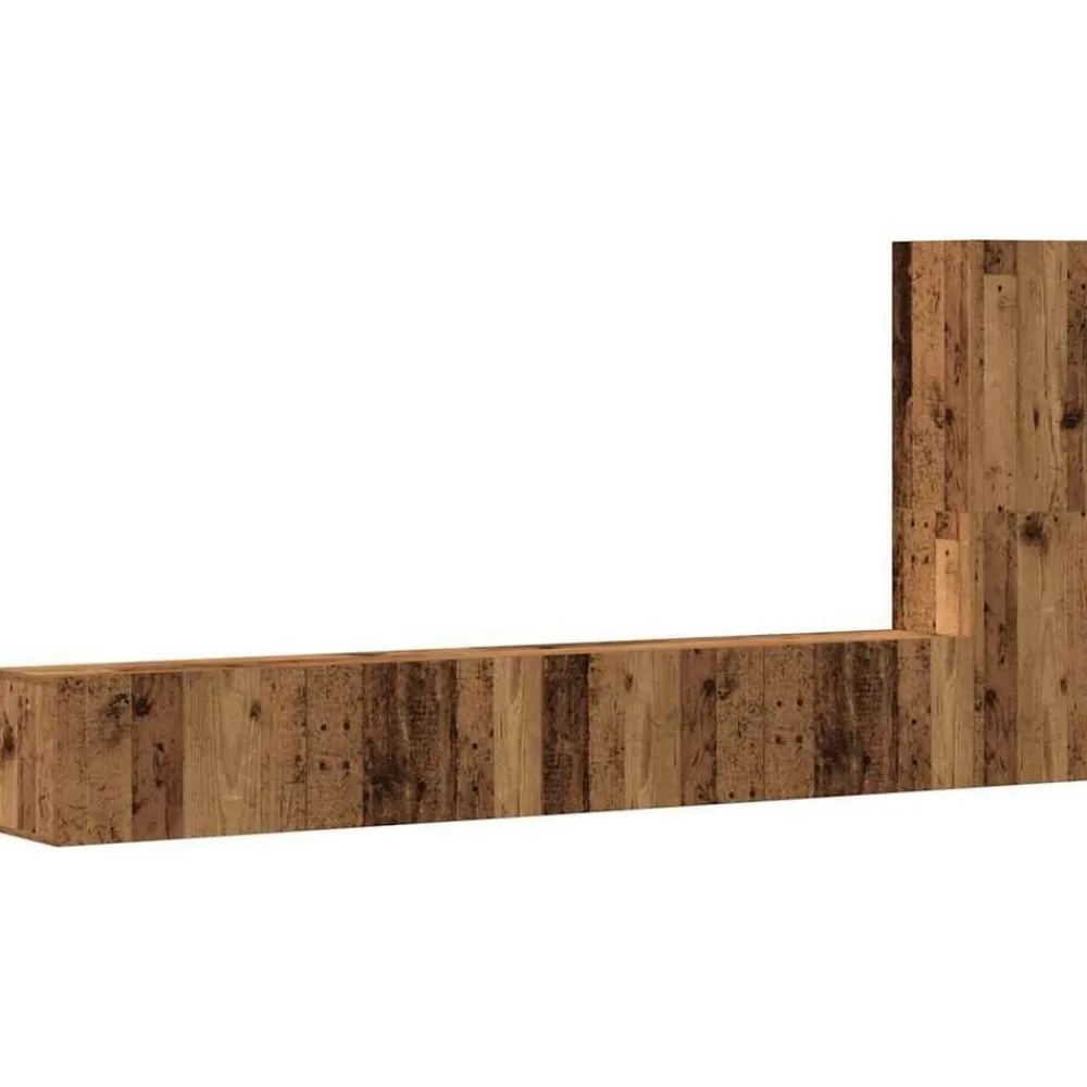 Meubles Tv-vidaXL Ensemble de meuble TV mural 3 pcs vieux bois bois d'ingénierie Bois ancien