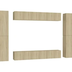 vidaXL Ensemble de meubles TV 10 pcs Chêne sonoma Bois d'ingénierie
