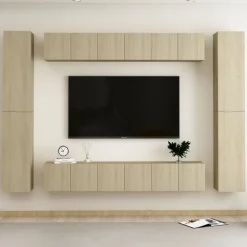 vidaXL Ensemble de meubles TV 10 pcs Chêne sonoma Bois d'ingénierie