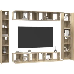 vidaXL Ensemble de meubles TV 10 pcs Chêne sonoma Bois d'ingénierie