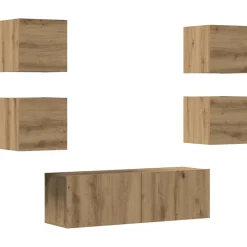 Meubles Tv-vidaXL Ensemble de meuble TV mural 5 pcs chêne artisanal ch&ecirc;ne artisanal