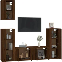 vidaXL Ensemble de meubles TV 5 pcs Chêne marron Bois d'ingénierie