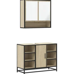Ensembles De Meubles-vidaXL Ensemble de meubles de salle de bain 2 pcs chêne sonoma Ch&ecirc;ne sonoma