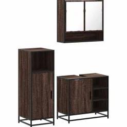 vidaXL Ensemble de meubles de salle de bain 3 pcs Chêne marron