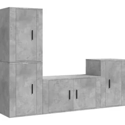 Meubles Tv-vidaXL Ensemble de meubles TV 4 pcs Bois d'ingénierie Gris béton