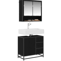Ensembles De Meubles-vidaXL Ensemble de mobilier de salle de bain 2 pcs Chêne noir Ch&ecirc;ne noir