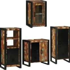 Ensembles De Meubles-vidaXL Ensemble de mobilier de salle de bain 4 pcs Bois massif recyclé