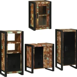 Ensembles De Meubles-vidaXL Ensemble de mobilier de salle de bain 4 pcs Bois massif recyclé