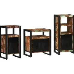 vidaXL Ensemble de mobilier de salle de bain 3 pcs Bois Recyclé Solide