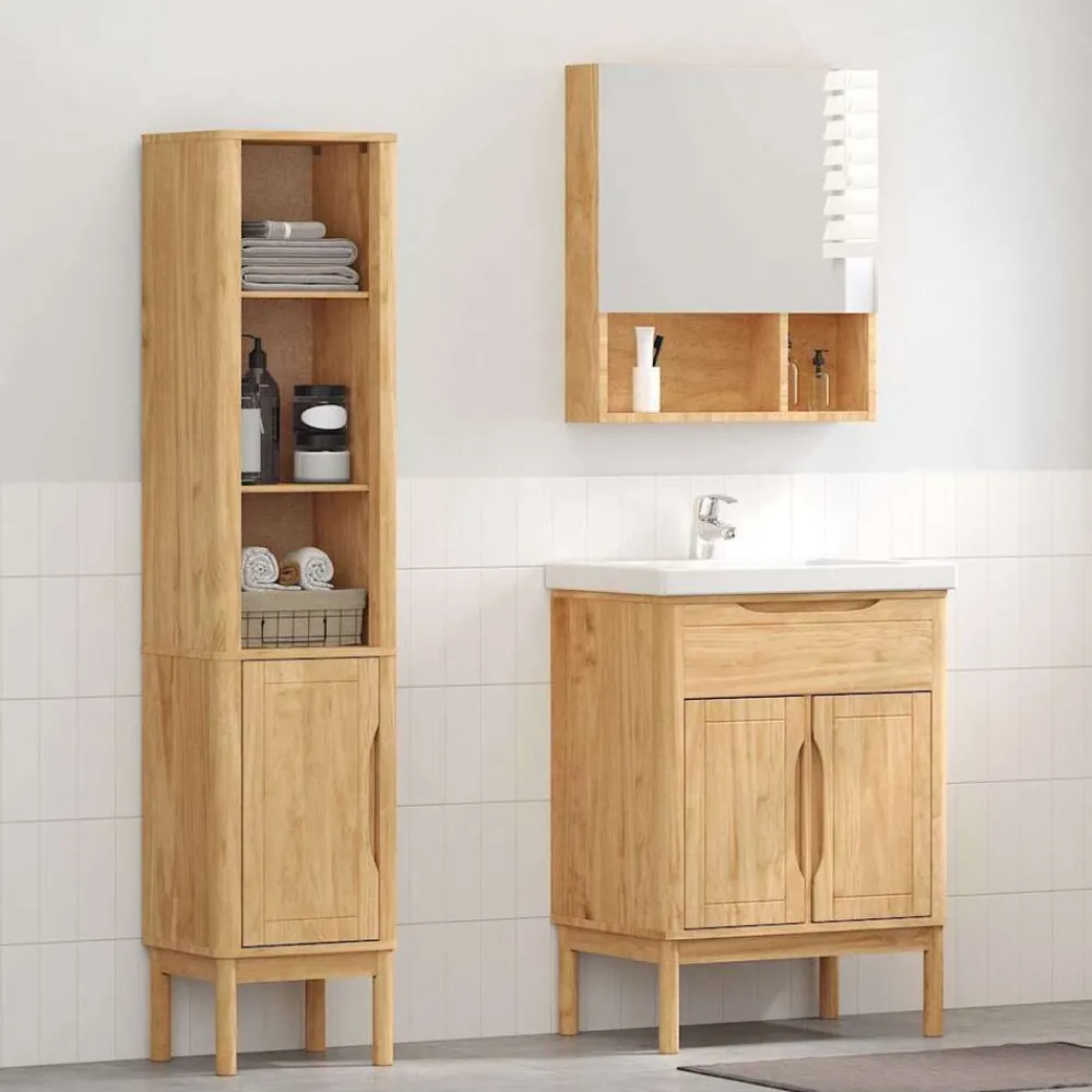 Ensembles De Meubles-vidaXL Ensemble de mobilier de salle de bain FLORO 2 pcs Cire marron