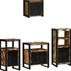 Ensembles De Meubles-vidaXL Ensemble de mobilier de salle de bain 4 pcs Bois Recyclé Solide