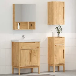 Ensembles De Meubles-vidaXL Ensemble de mobilier de salle de bain FLORO 3 pcs Cire marron