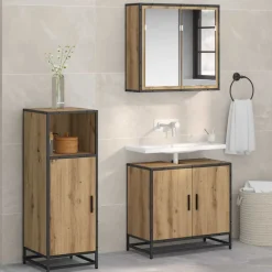 Ensembles De Meubles-vidaXL Ensemble de mobilier de salle de bain Chêne artisanal ch&ecirc;ne artisanal