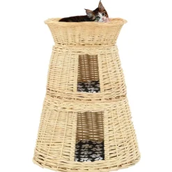 vidaXL Ensemble de panier pour chats 3 pcs avec coussins 47x34x60 cm