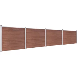 Clôtures & Barrières-vidaXL Ensemble de panneau de clôture WPC 699x146 cm Marron