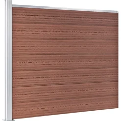 Clôtures & Barrières-vidaXL Ensemble de panneau de clôture WPC 699x146 cm Marron