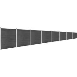 Clôtures & Barrières-vidaXL Ensemble de panneau de clôture WPC 1391x186 cm Noir