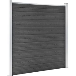 Clôtures & Barrières-vidaXL Ensemble de panneau de clôture WPC 619x(105-186) cm Noir