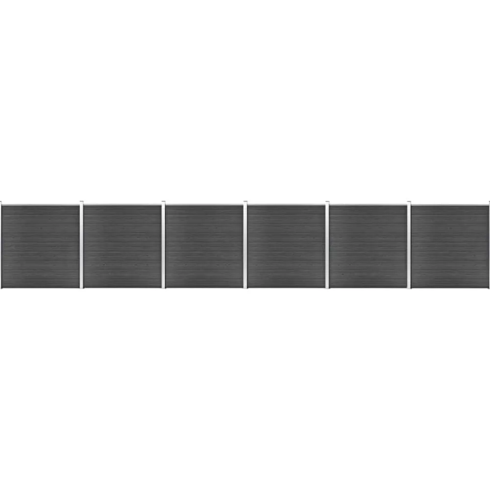 Clôtures & Barrières-vidaXL Ensemble de panneau de clôture WPC 1045x186 cm Noir