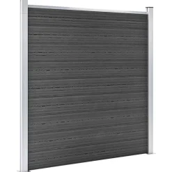 Clôtures & Barrières-vidaXL Ensemble de panneau de clôture WPC 965x(105-186) cm Noir